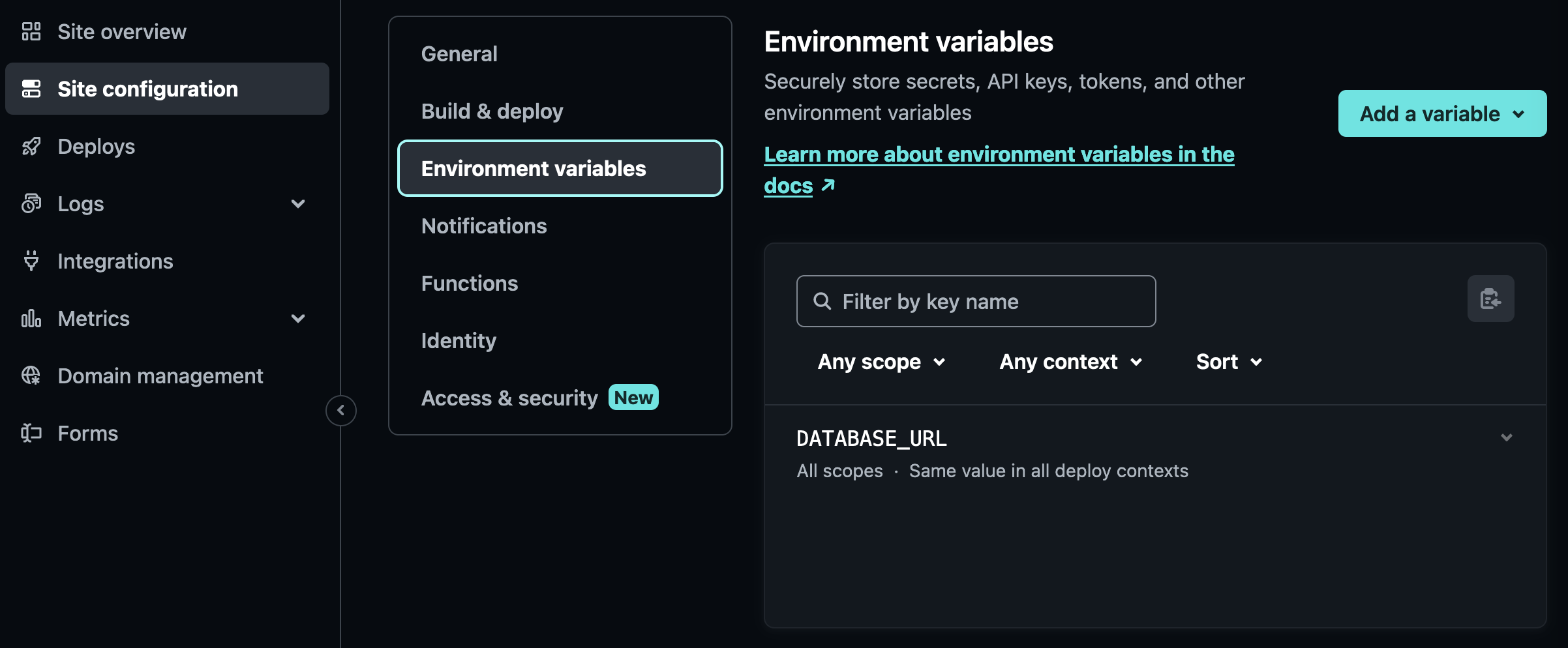 Netlify environment variables